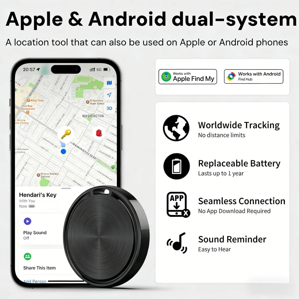 Rastreador para mascotas compatible con Android y Apple