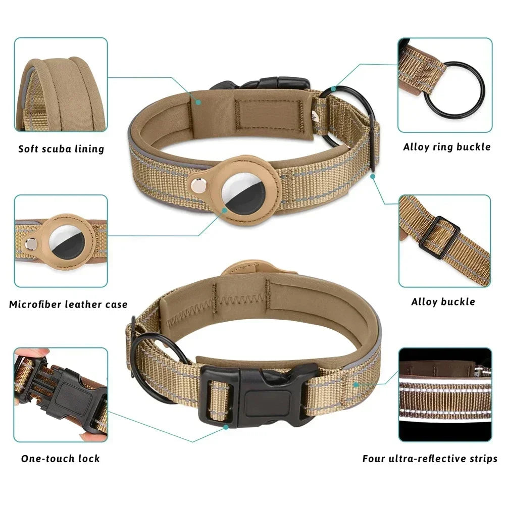 collar para perros con funda para Airtag/ GPS