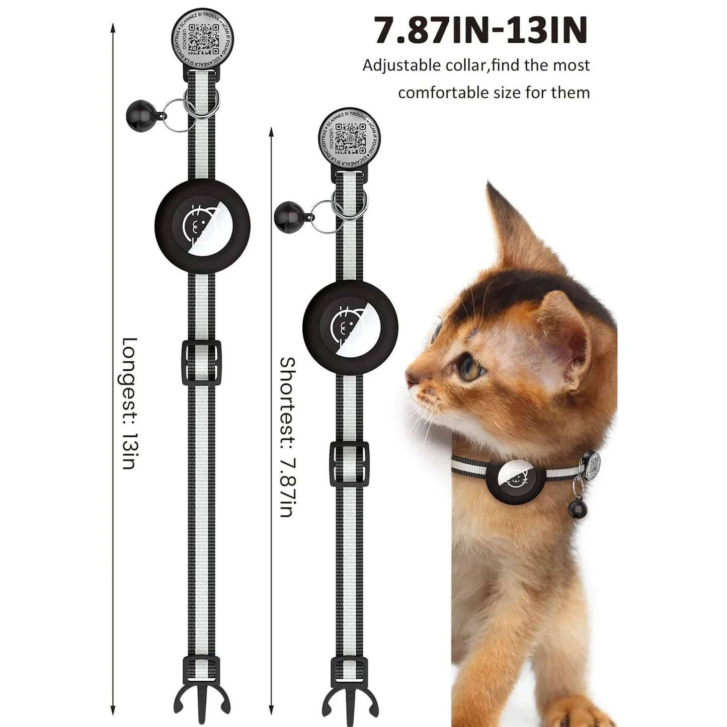 collar para gatos con funda para Airtag/GPS