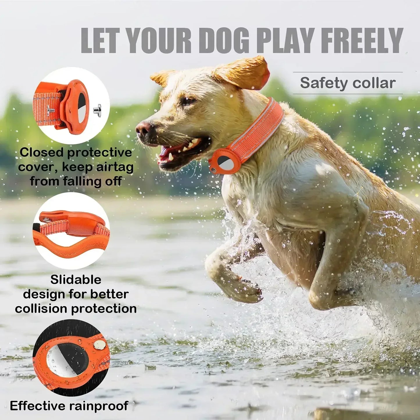collar para perros con funda para Airtag/ GPS