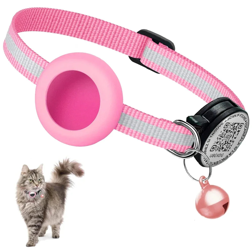 collar para gatos con funda para Airtag/GPS