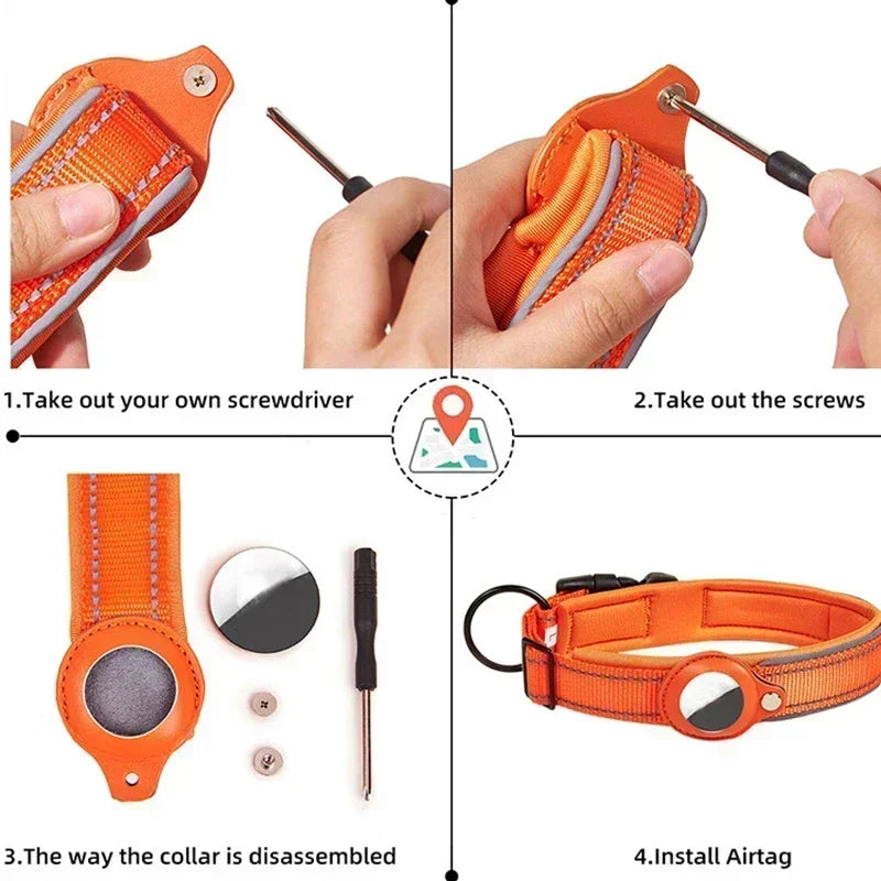 collar para perros con funda para Airtag/ GPS